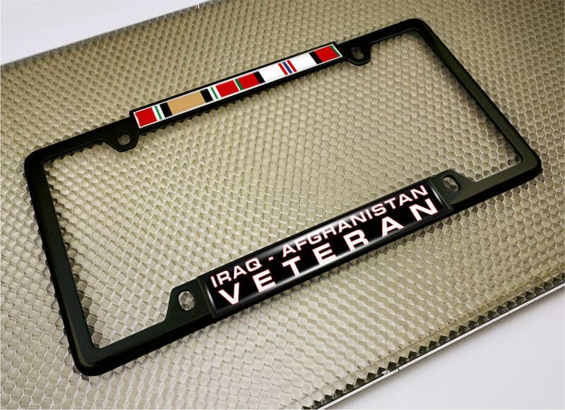 Iraq - Afghanistan Veteran - Car Metal License Plate Frame